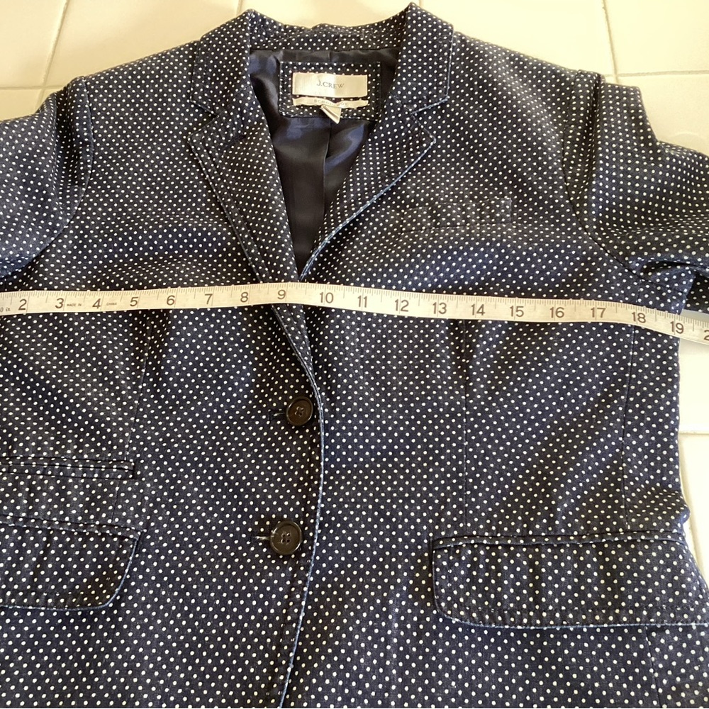 J. Crew Schoolboy Navy Polka Dot Blazer - Picture 7 of 12